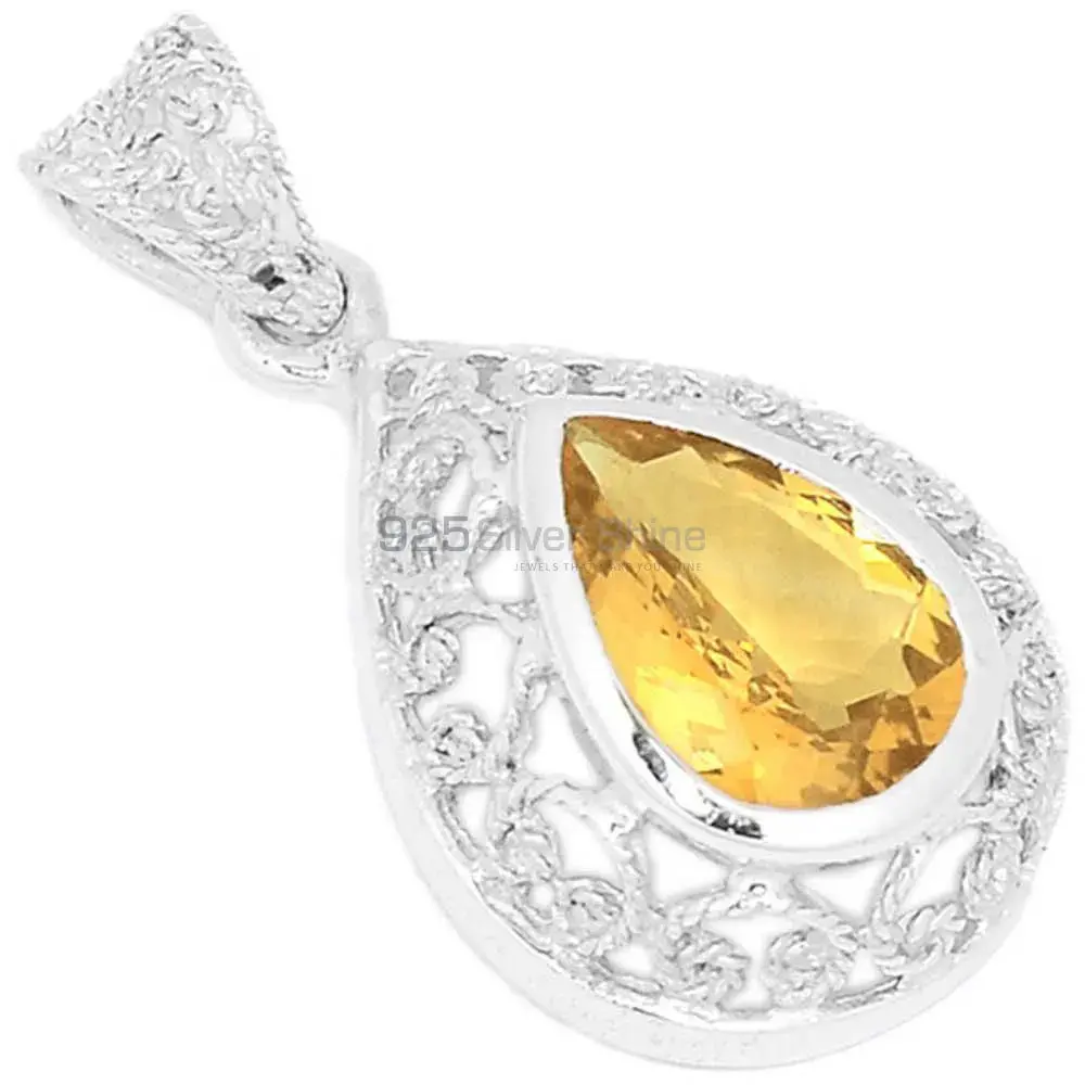 Citrine Gemstone Handmade Pendants In 925 Sterling Silver Jewelry 925SP275-1