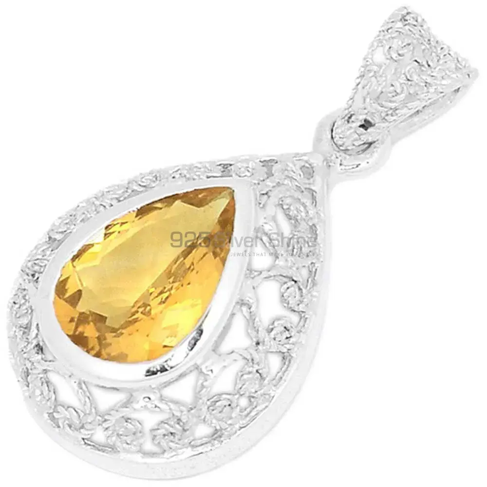 High Quality Citrine Gemstone Handmade Pendants In 925 Sterling Silver Jewelry 925SP275-1_0