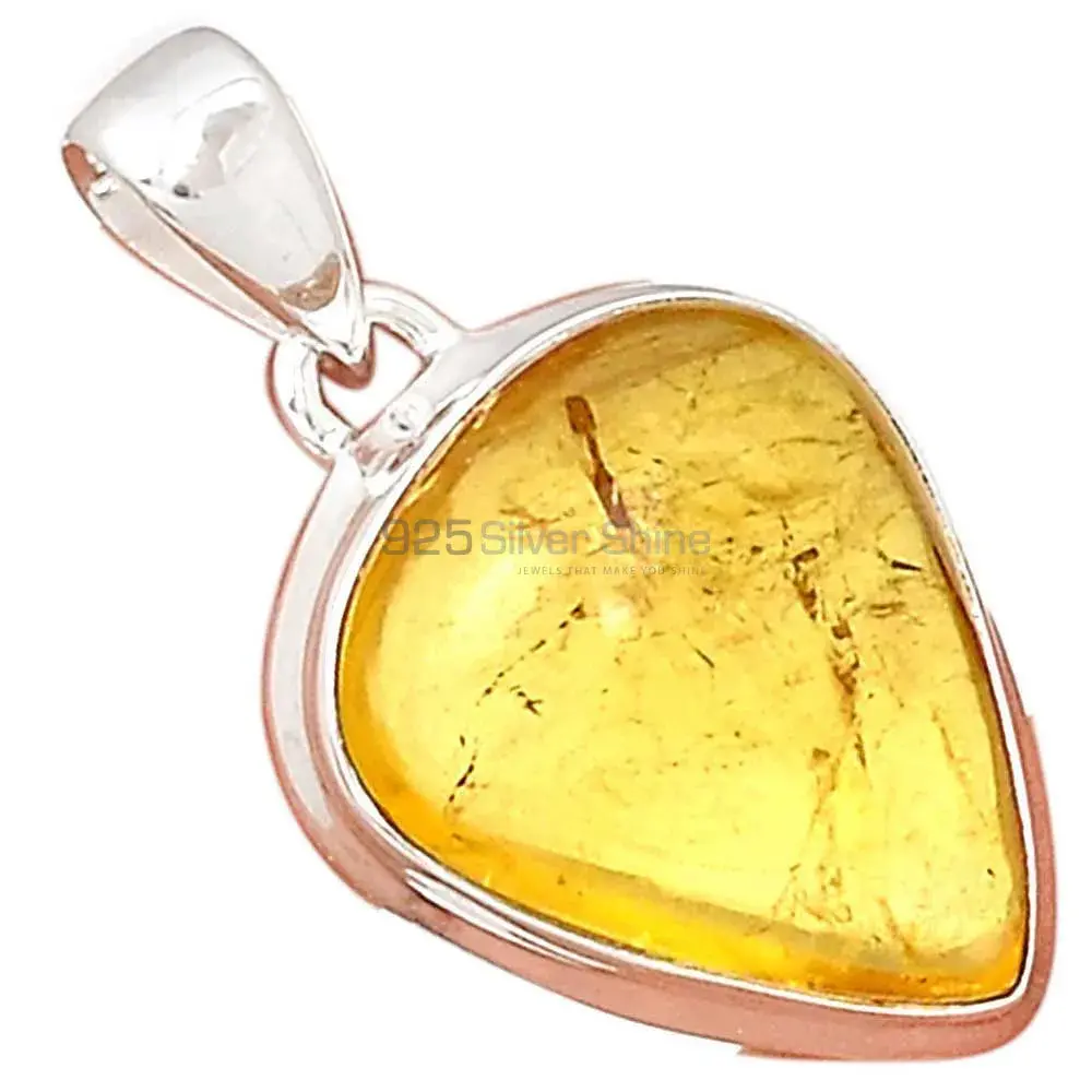 Citrine Gemstone Handmade Pendants In Solid Sterling Silver Jewelry 925SP187_0