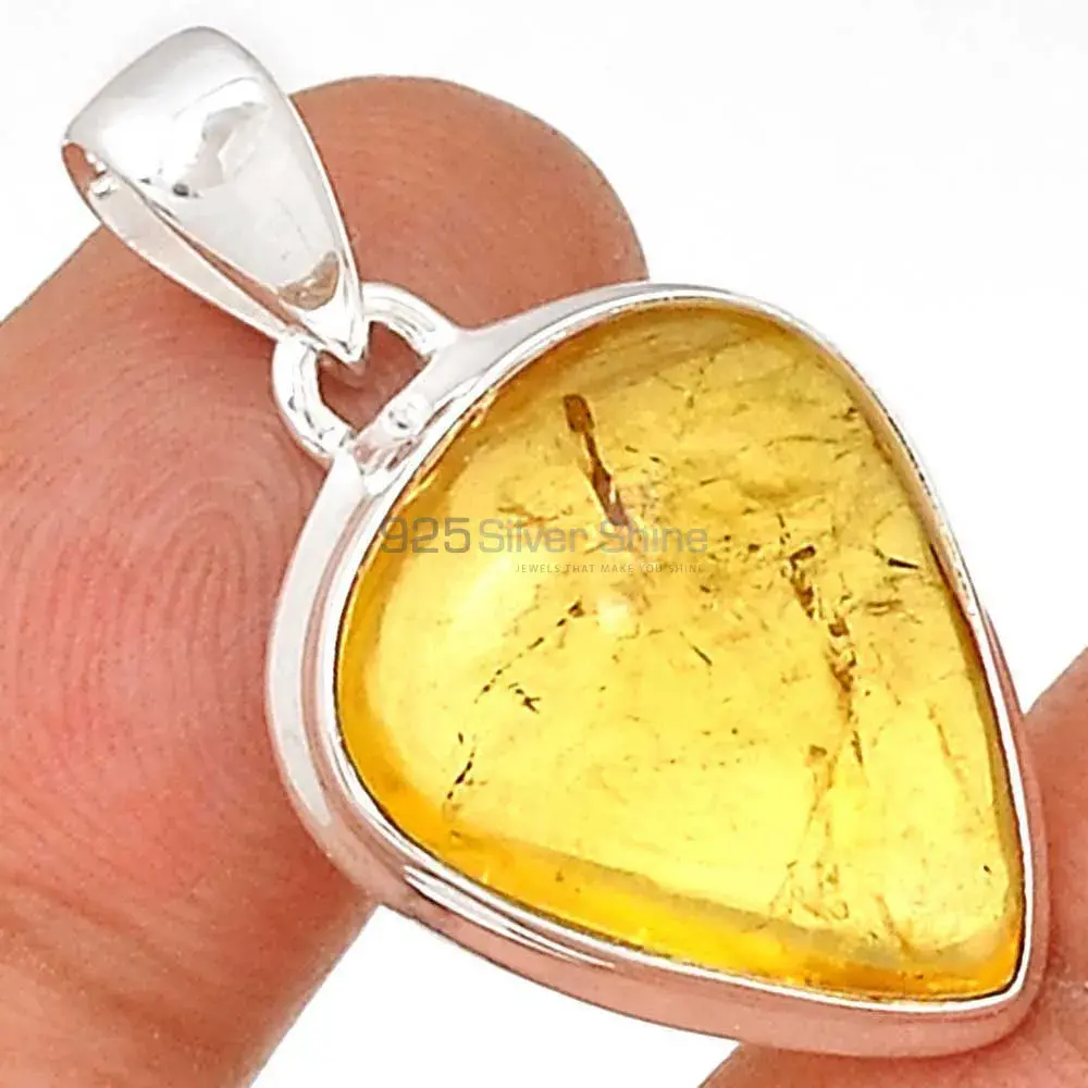 High Quality Citrine Gemstone Handmade Pendants In Solid Sterling Silver Jewelry 925SP187_1