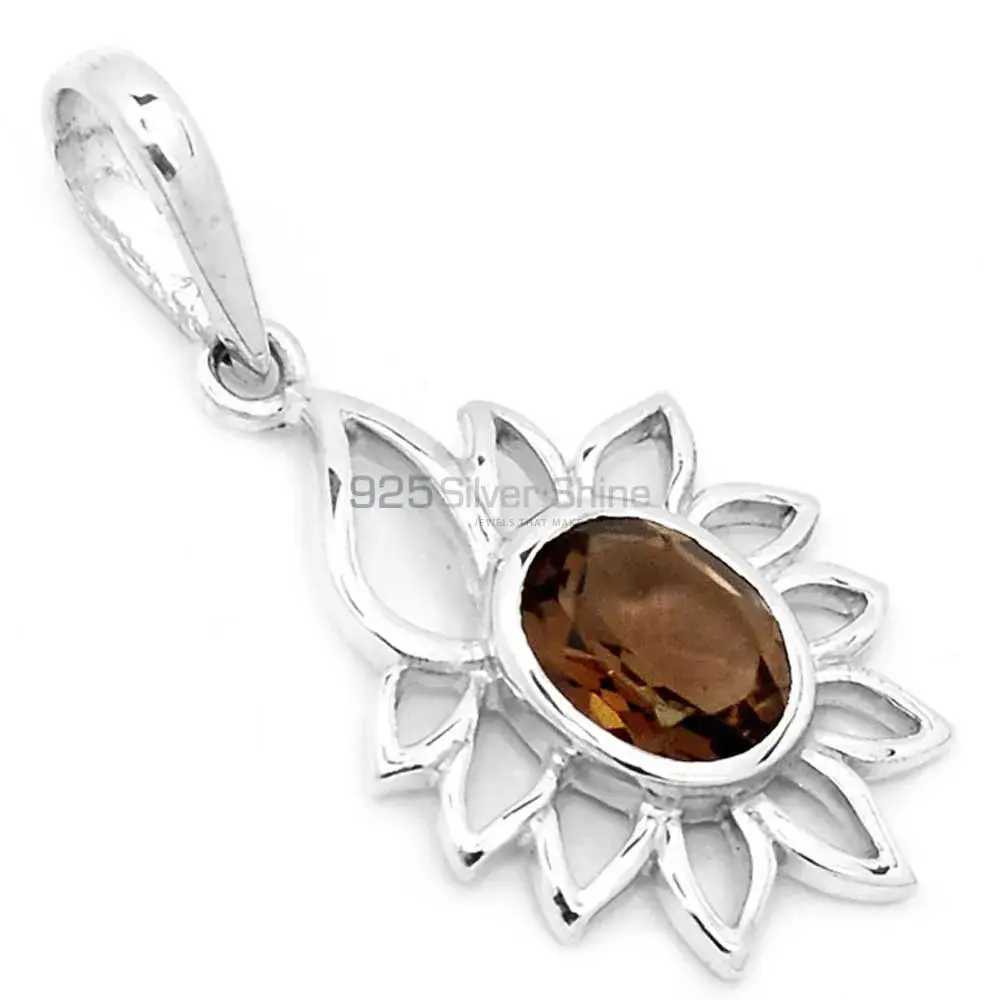 High Quality Citrine Gemstone Pendants Exporters In 925 Solid Silver Jewelry 925SP218-1_1