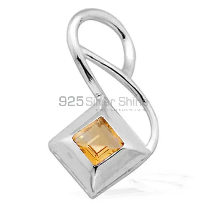 High Quality Citrine Gemstone Pendants Suppliers In 925 Fine Silver Jewelry 925SP1555