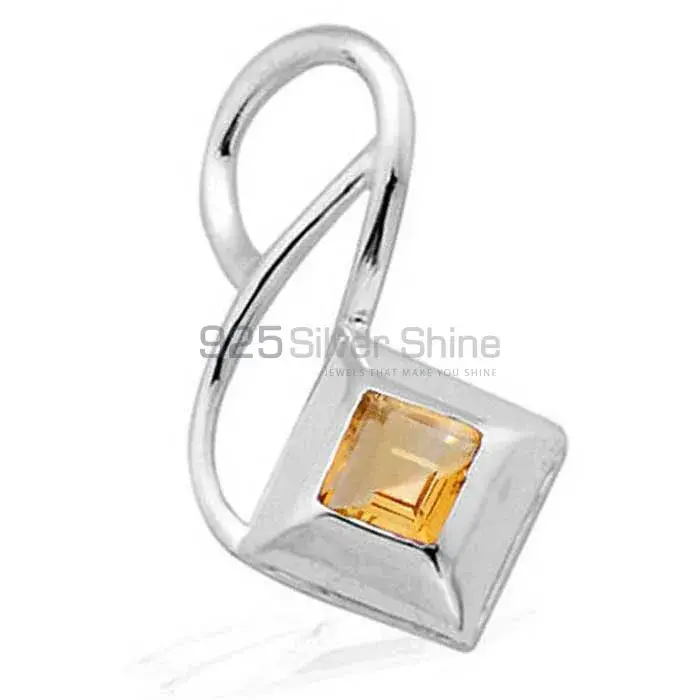 High Quality Citrine Gemstone Pendants Suppliers In 925 Fine Silver Jewelry 925SP1555_0