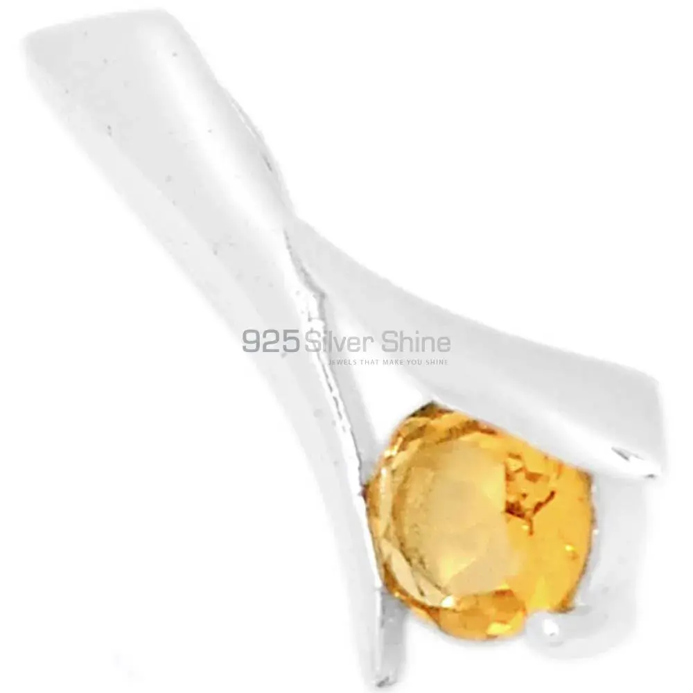 High Quality Citrine Gemstone Pendants Suppliers In 925 Fine Silver Jewelry 925SP284-3