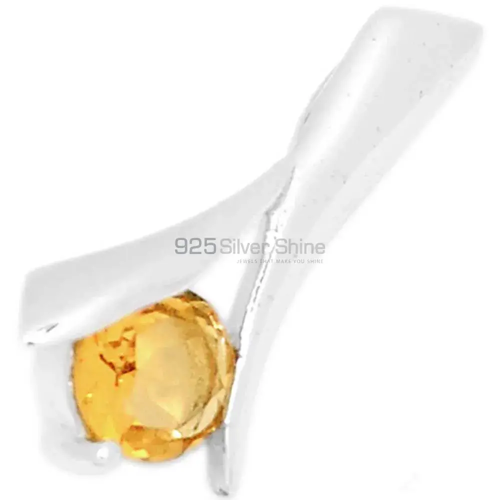 High Quality Citrine Gemstone Pendants Suppliers In 925 Fine Silver Jewelry 925SP284-3_0