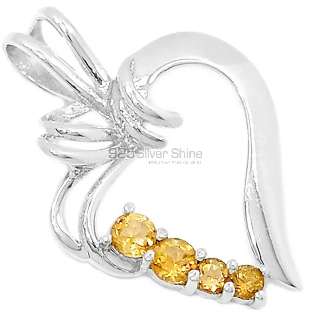 Citrine Gemstone Pendants In 925 Fine Silver Jewelry 925SP297-3