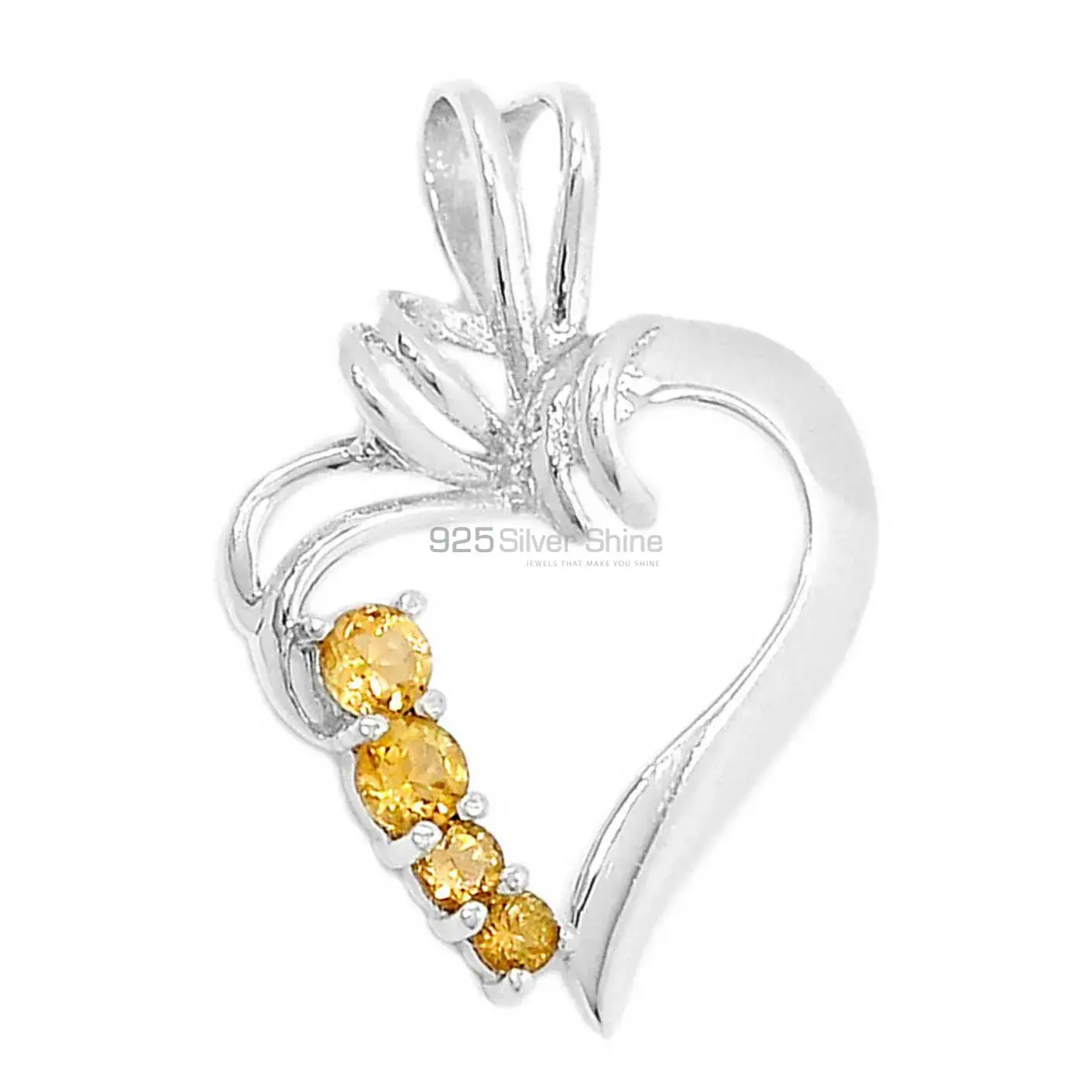 Citrine Gemstone Pendants In 925 Fine Silver Jewelry 925SP297-3_0