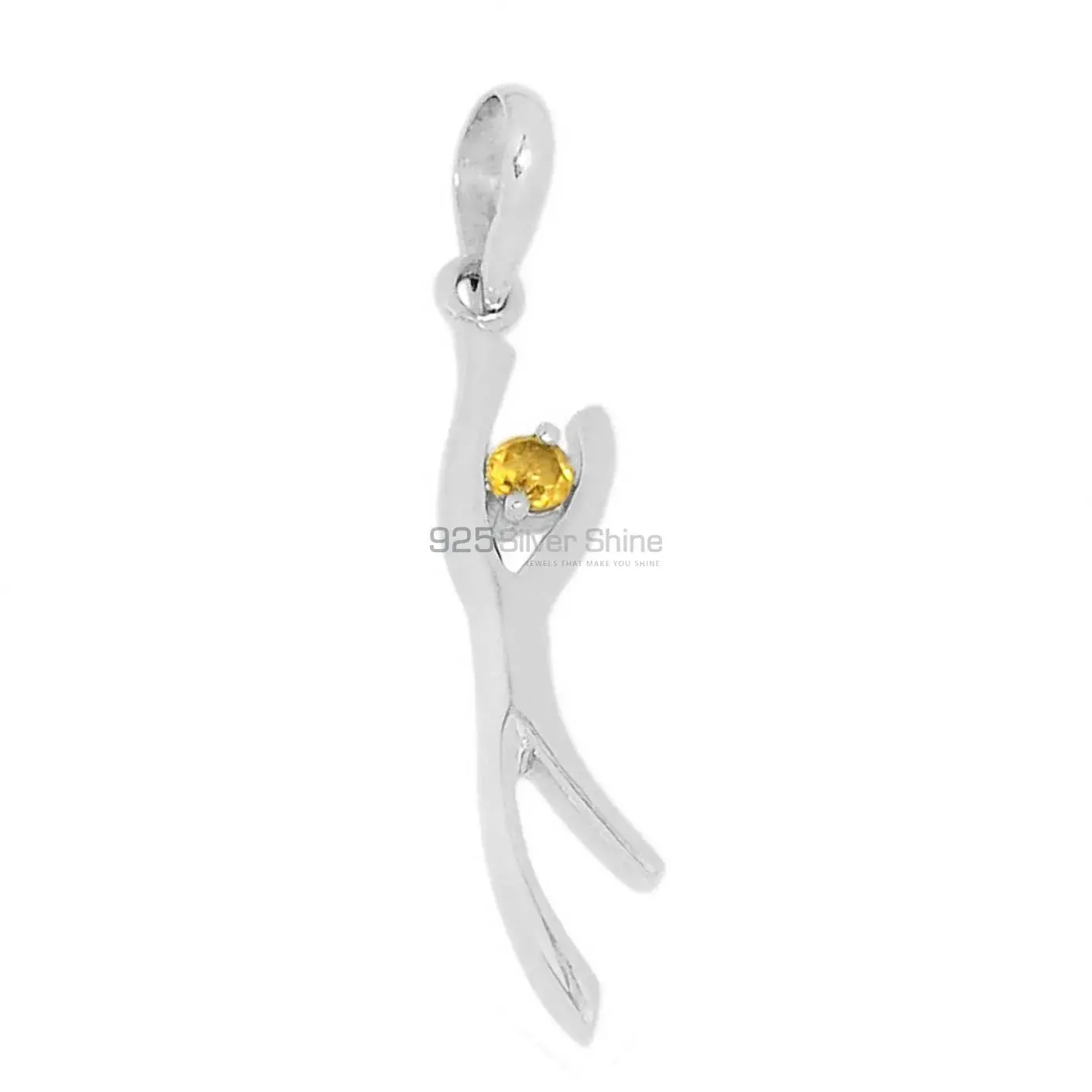 Citrine Gemstone Pendants In 925 Fine Silver Jewelry 925SSP320-3_0