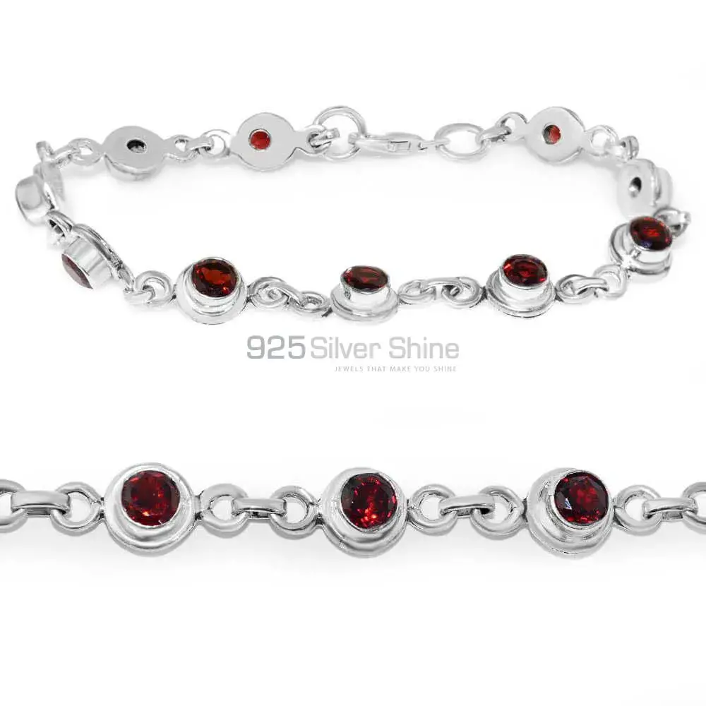 High Quality Garnet Gemstone Handmade Bracelets In 925 Sterling Silver Jewelry 925SB240