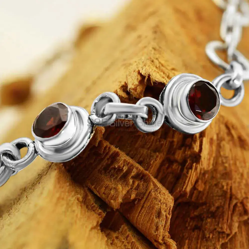High Quality Garnet Gemstone Handmade Bracelets In 925 Sterling Silver Jewelry 925SB240_0