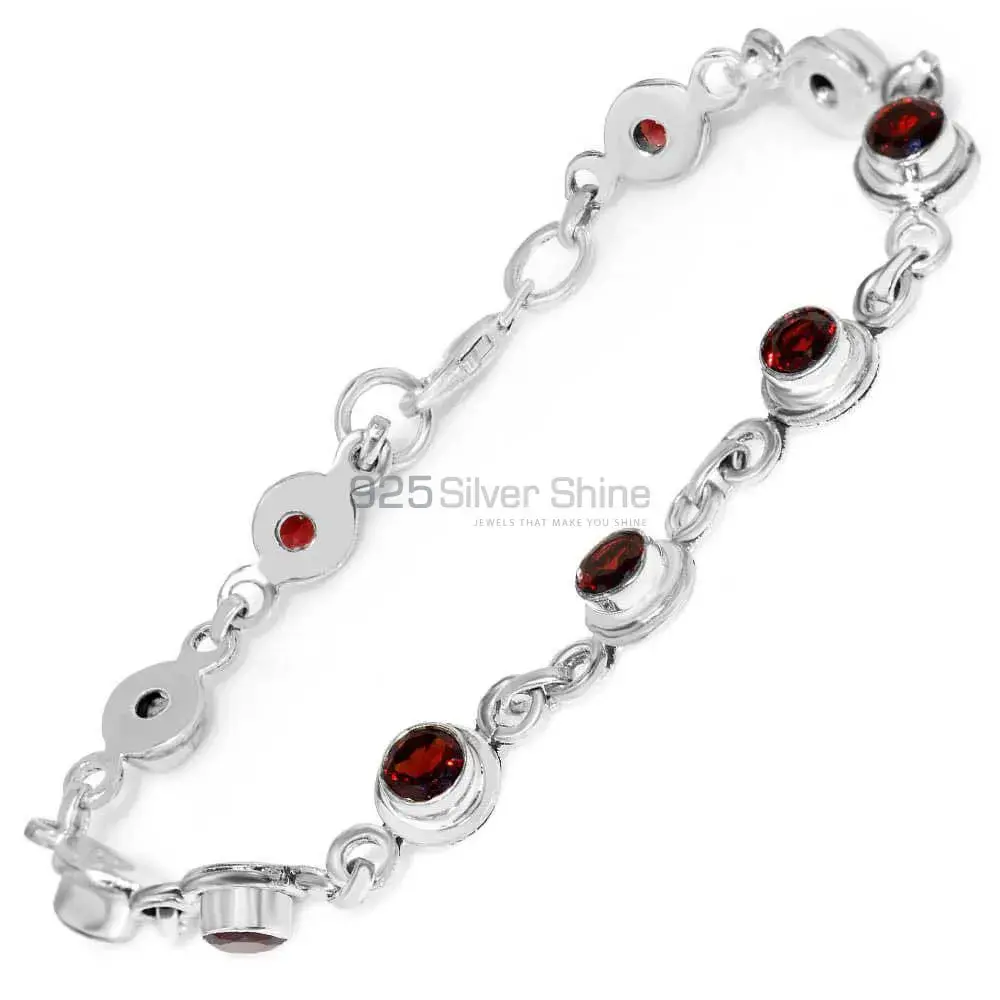 High Quality Garnet Gemstone Handmade Bracelets In 925 Sterling Silver Jewelry 925SB240_1
