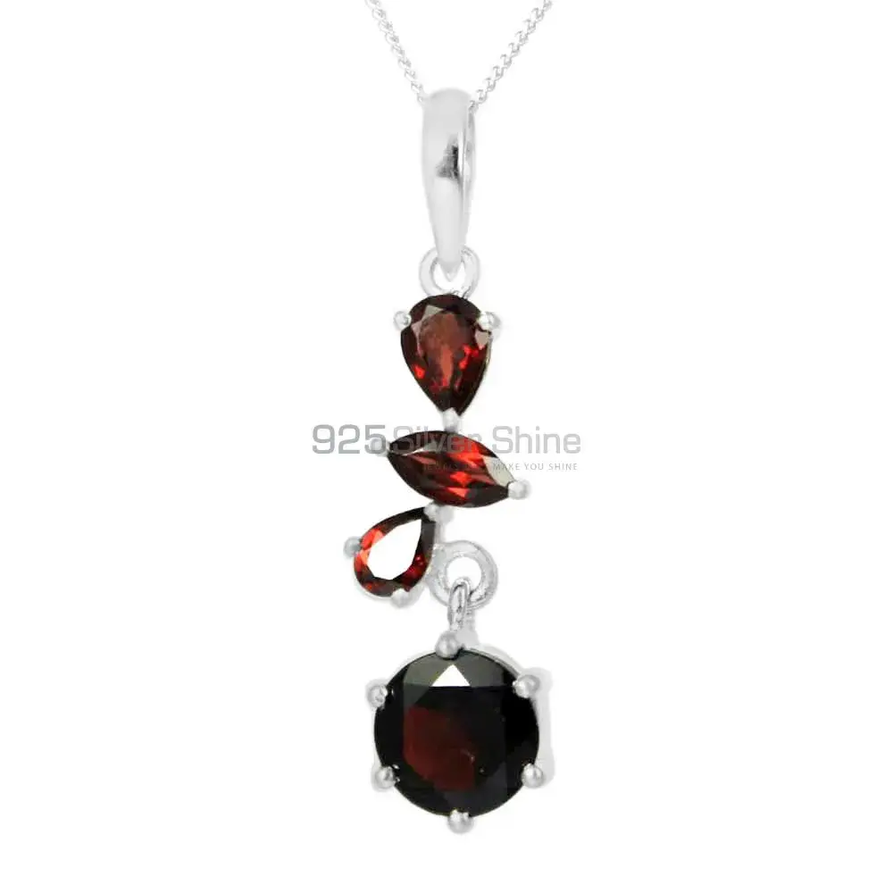 High Quality Garnet Gemstone Handmade Pendants In 925 Sterling Silver Jewelry 925SP211-2