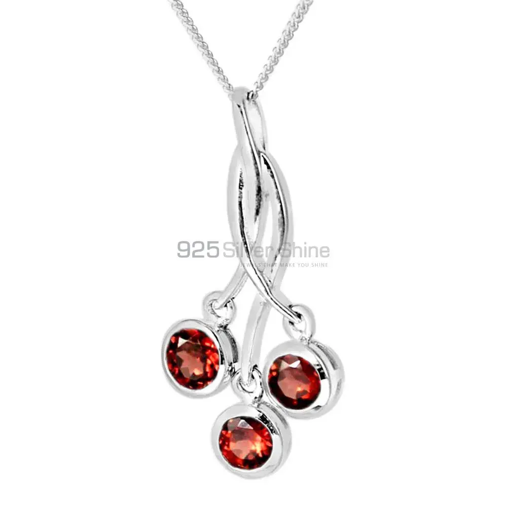 Garnet Gemstone Handmade Pendants In 925 Sterling Silver Jewelry 925SP227-2_0