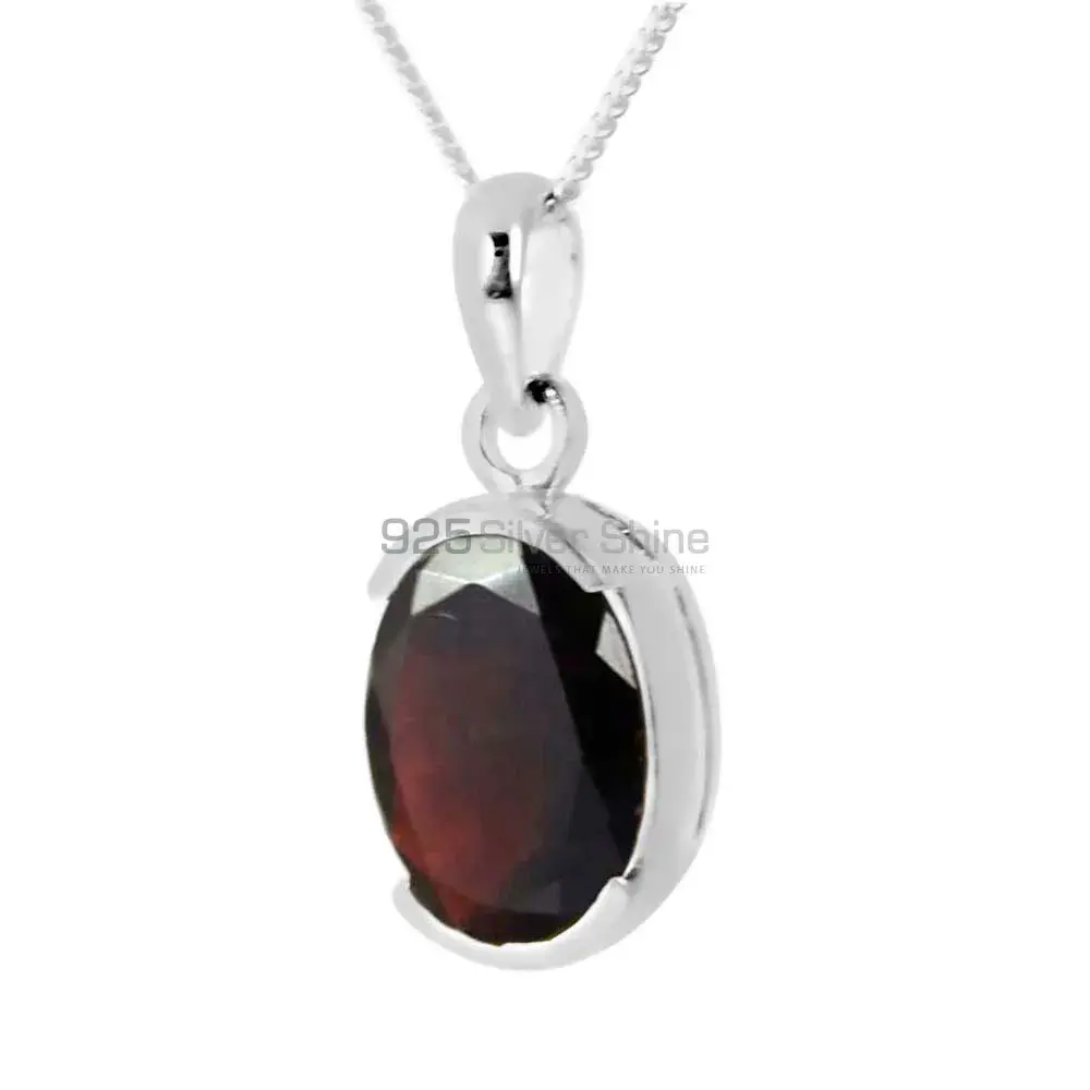 High Quality Garnet Gemstone Handmade Pendants In 925 Sterling Silver Jewelry 925SP251-2