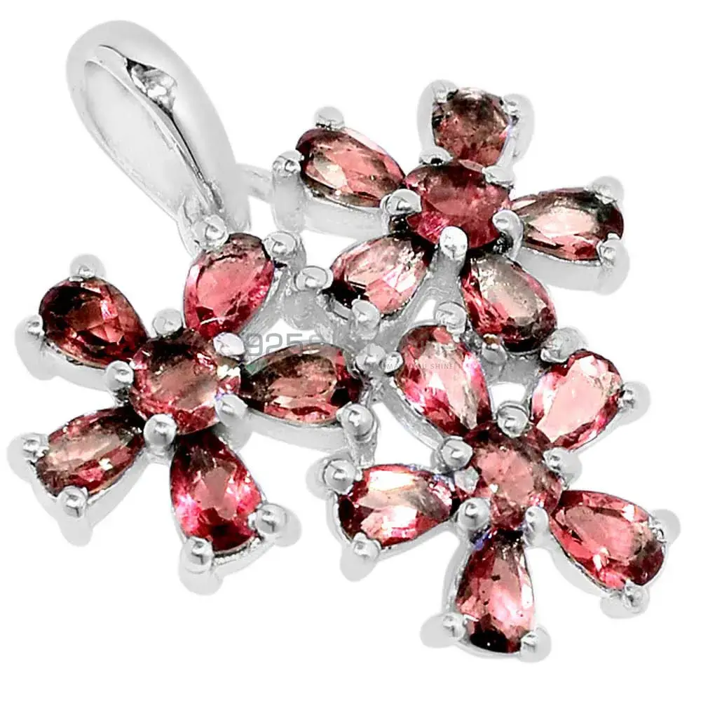 High Quality Garnet Gemstone Handmade Pendants In Solid Sterling Silver Jewelry 925SP220-4