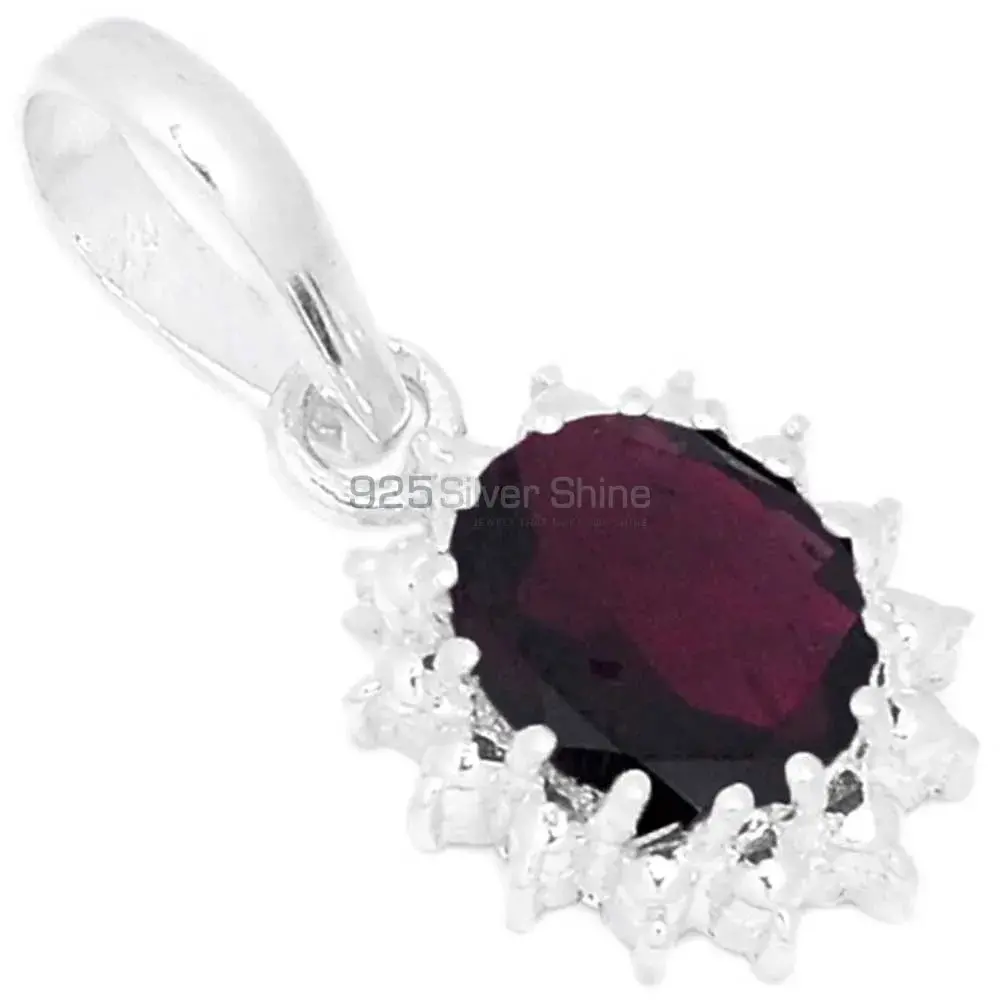 High Quality Garnet Gemstone Handmade Pendants In Solid Sterling Silver Jewelry 925SP267-4