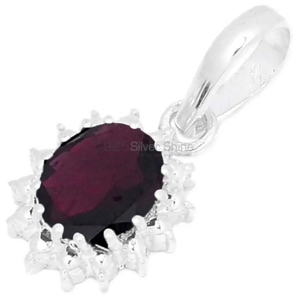 High Quality Garnet Gemstone Handmade Pendants In Solid Sterling Silver Jewelry 925SP267-4_0