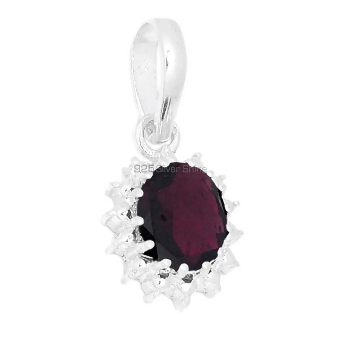 High Quality Garnet Gemstone Handmade Pendants In Solid Sterling Silver Jewelry 925SP267-4_1