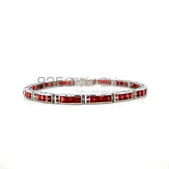 High Quality Garnet Gemstone Handmade Tennis Bracelets In 925 Sterling Silver Jewelry 925SB190