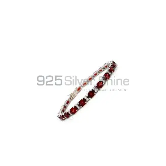High Quality Garnet Gemstone Handmade Tennis Bracelets In Solid Sterling Silver Jewelry 925SB196_0