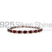 Garnet Gemstone Handmade Tennis Bracelets In Solid Sterling Silver Jewelry 925SB196_1