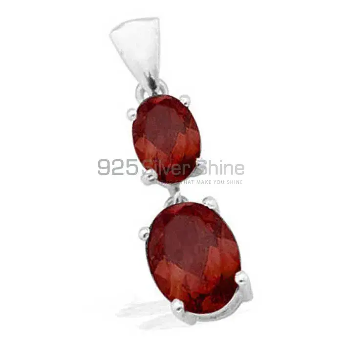 High Quality Garnet Gemstone Pendants Exporters In 925 Solid Silver Jewelry 925SP1549_0
