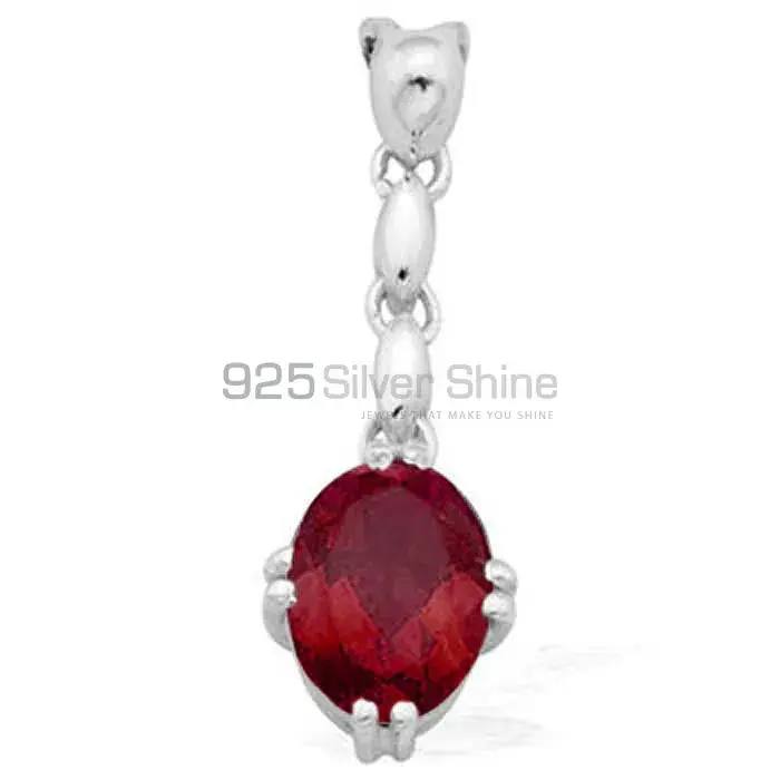 High Quality Garnet Gemstone Pendants Exporters In 925 Solid Silver Jewelry 925SP1599