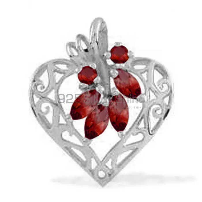 High Quality Garnet Gemstone Pendants Exporters In 925 Solid Silver Jewelry 925SP1649