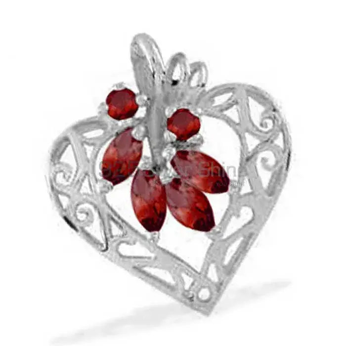 High Quality Garnet Gemstone Pendants Exporters In 925 Solid Silver Jewelry 925SP1649_0