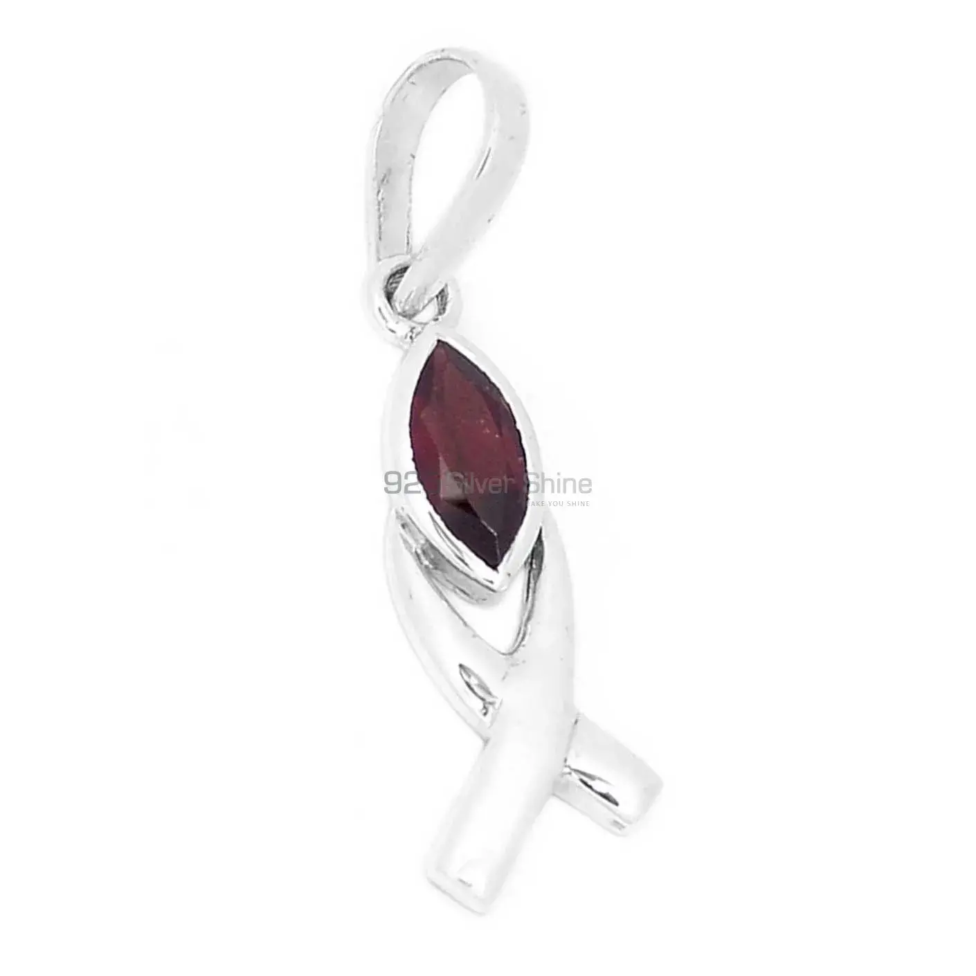 High Quality Garnet Gemstone Pendants Exporters In 925 Solid Silver Jewelry 925SP283-3_1