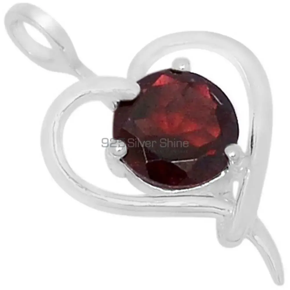 High Quality Garnet Gemstone Pendants Exporters In 925 Solid Silver Jewelry 925SSP309-4
