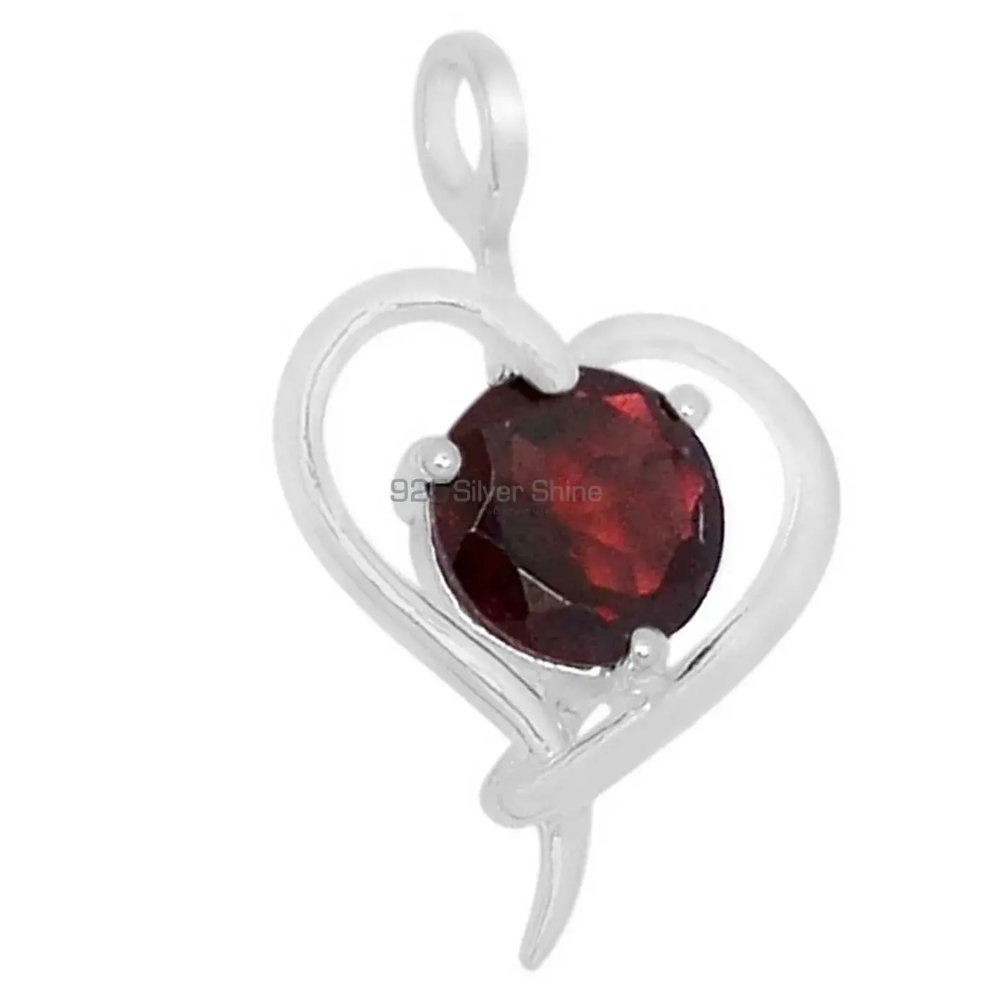 High Quality Garnet Gemstone Pendants Exporters In 925 Solid Silver Jewelry 925SSP309-4_1