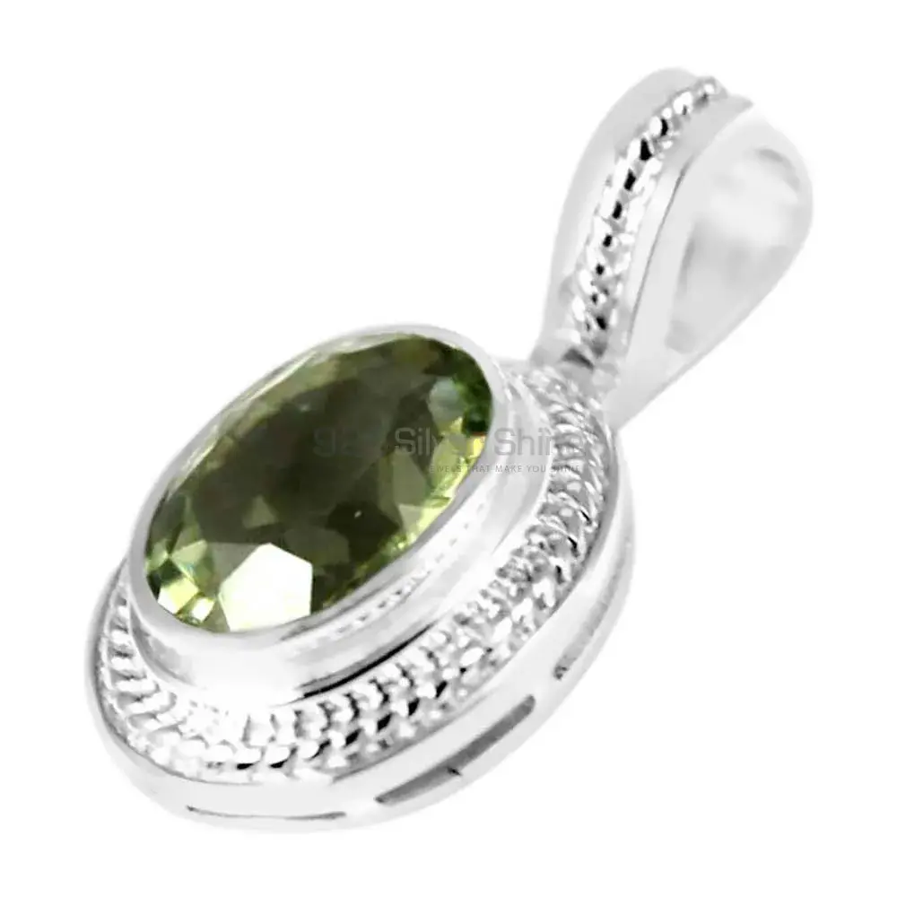 High Quality Green Amethyst Gemstone Handmade Pendants In 925 Sterling Silver Jewelry 925SP235-3_0