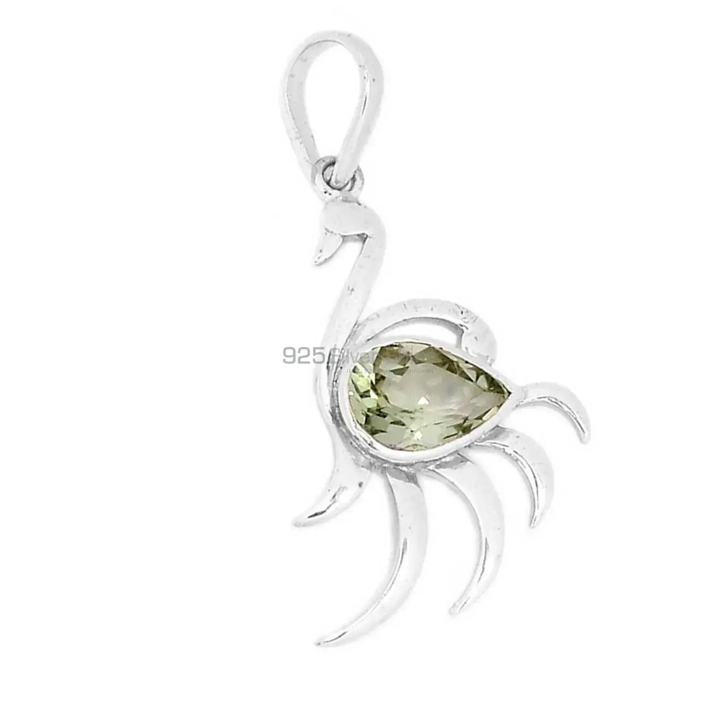 Green Amethyst Gemstone Handmade Pendants In Solid Sterling Silver Jewelry 925SP276-4_0
