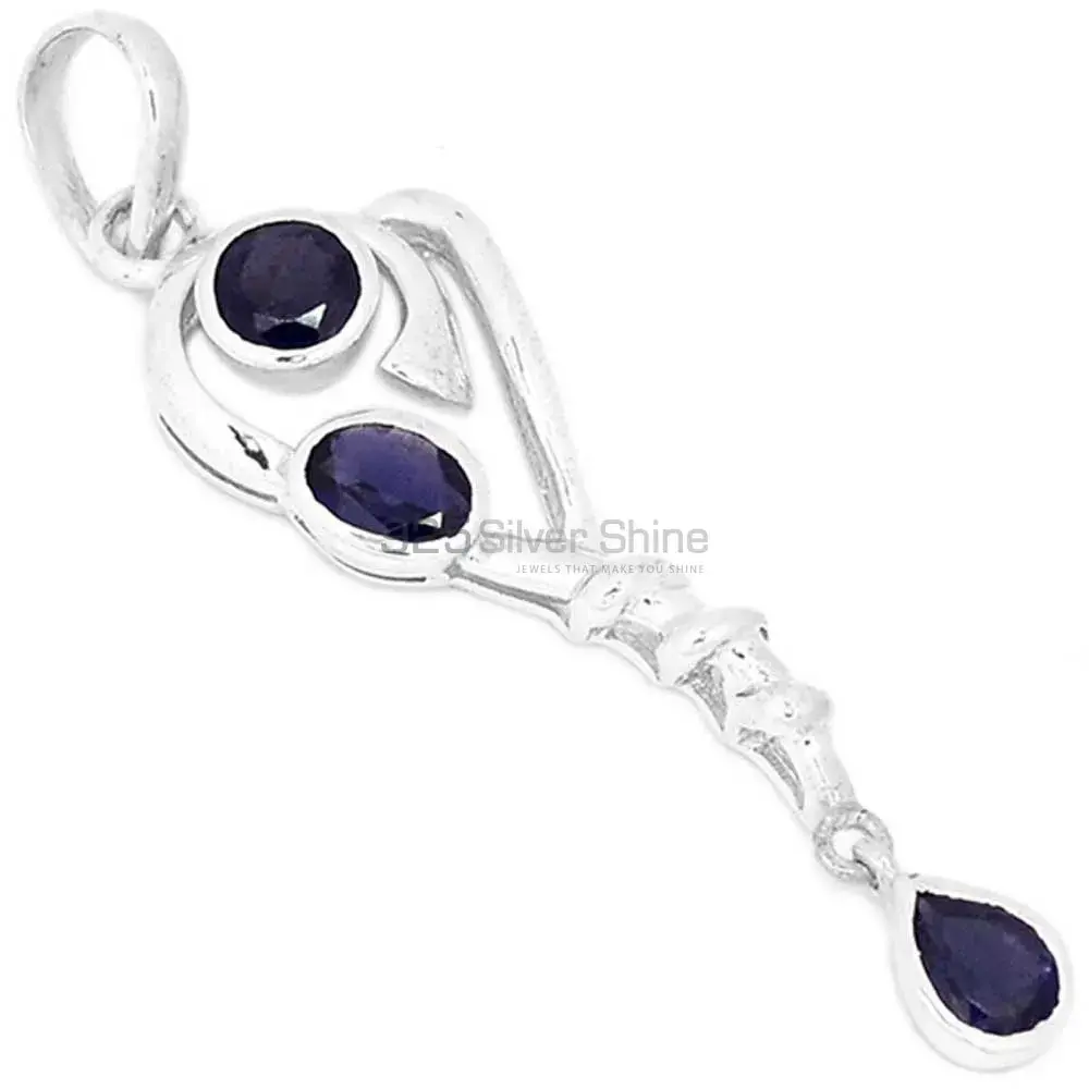 Iolite Gemstone Pendants In 925 Fine Silver Jewelry 925SSP333-5_0