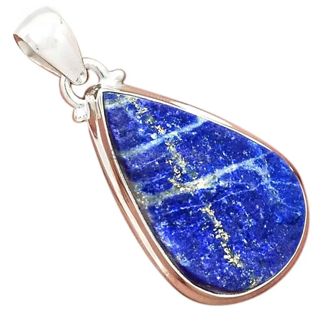 High Quality Lapis Gemstone Pendants Suppliers In 925 Fine Silver Jewelry 925SP133