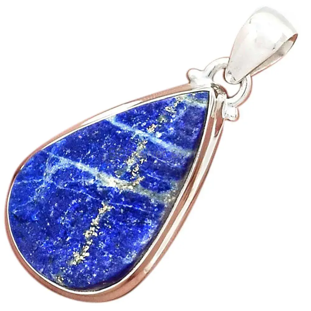 High Quality Lapis Gemstone Pendants Suppliers In 925 Fine Silver Jewelry 925SP133_1
