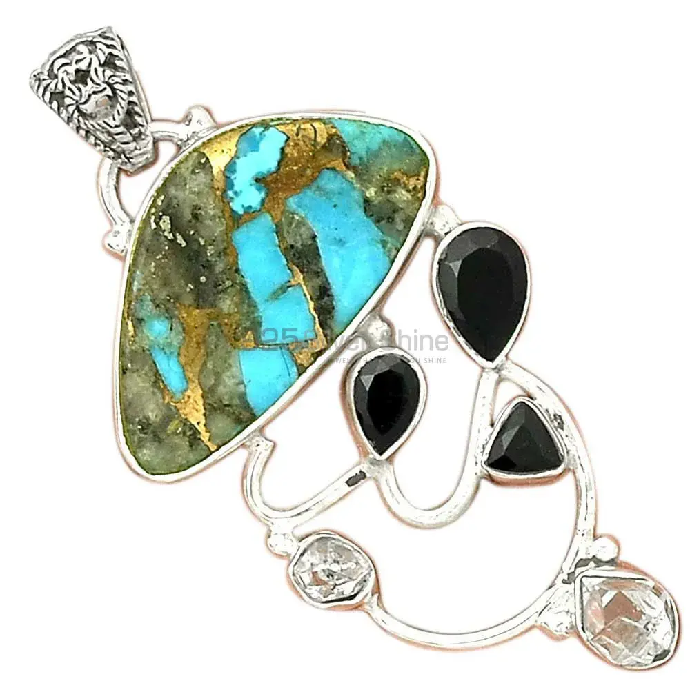 High Quality Multi Gemstone Handmade Pendants In 925 Sterling Silver Jewelry 925SP29-2