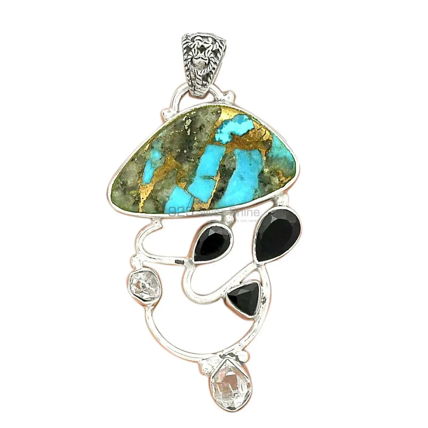 Multi Gemstone Handmade Pendants In 925 Sterling Silver Jewelry 925SP29-2_1
