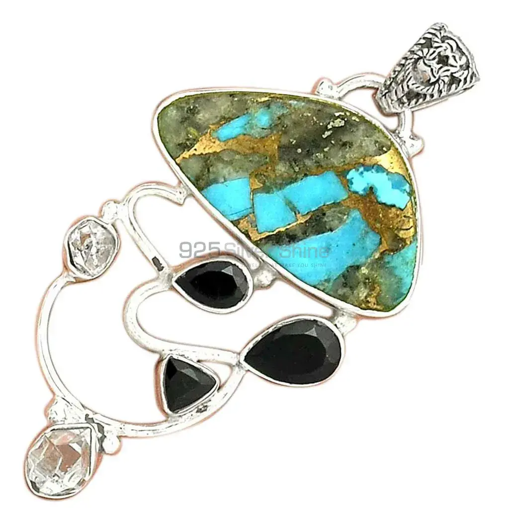 Multi Gemstone Handmade Pendants In 925 Sterling Silver Jewelry 925SP29-2_2