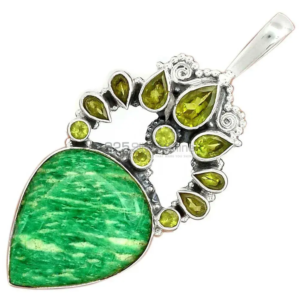 High Quality Multi Gemstone Handmade Pendants In 925 Sterling Silver Jewelry 925SP56-1