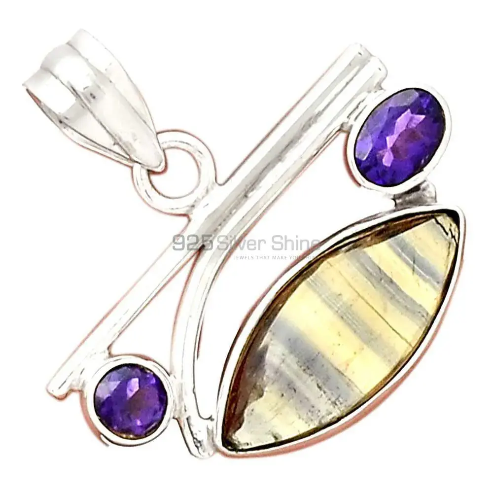 High Quality Multi Gemstone Pendants Exporters In 925 Solid Silver Jewelry 925SP14-1