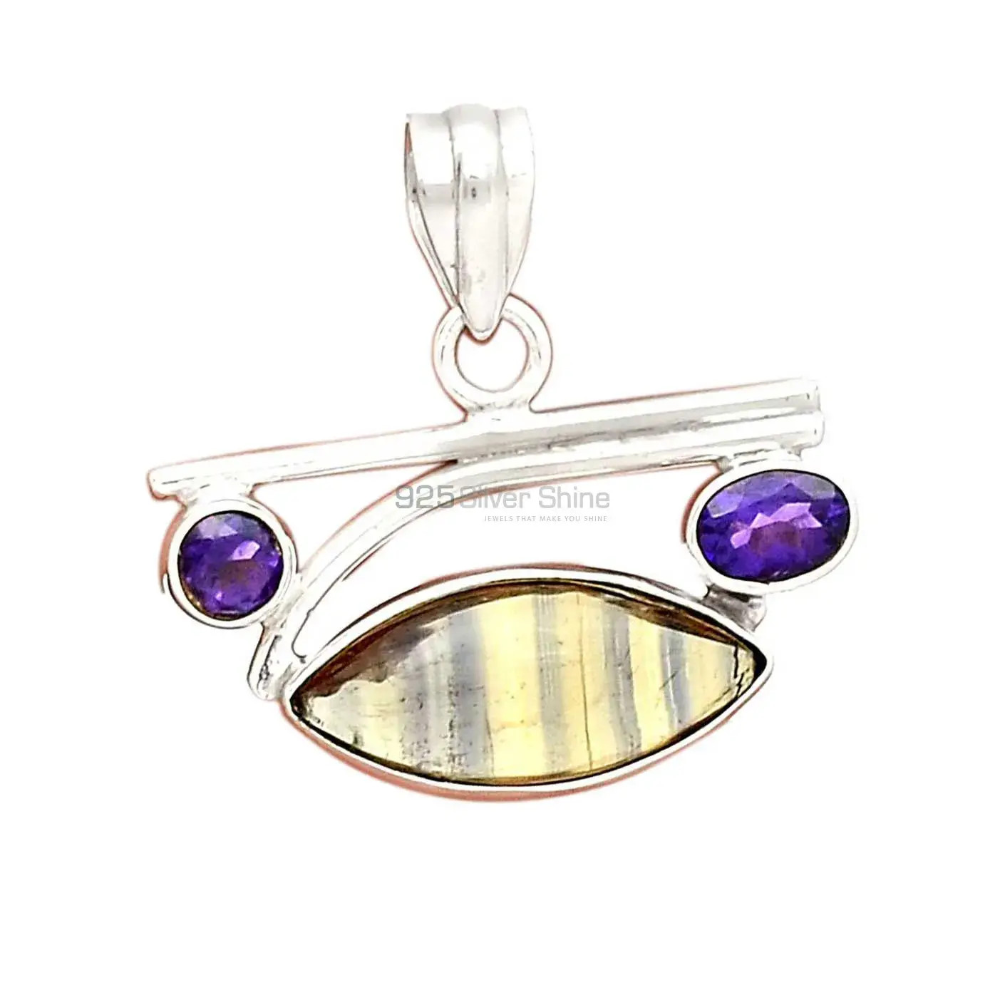 Multi Gemstone Pendants In 925 Solid Silver Jewelry 925SP14-1_2