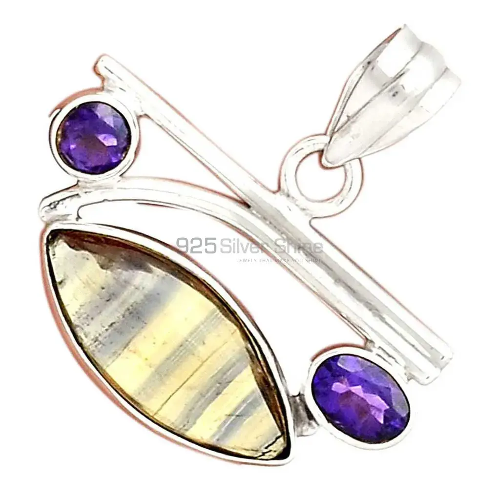 Multi Gemstone Pendants In 925 Solid Silver Jewelry 925SP14-1_3
