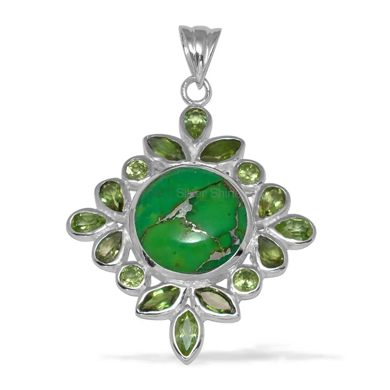 Multi Gemstone Pendants In 925 Solid Silver Jewelry 925SP1449_0
