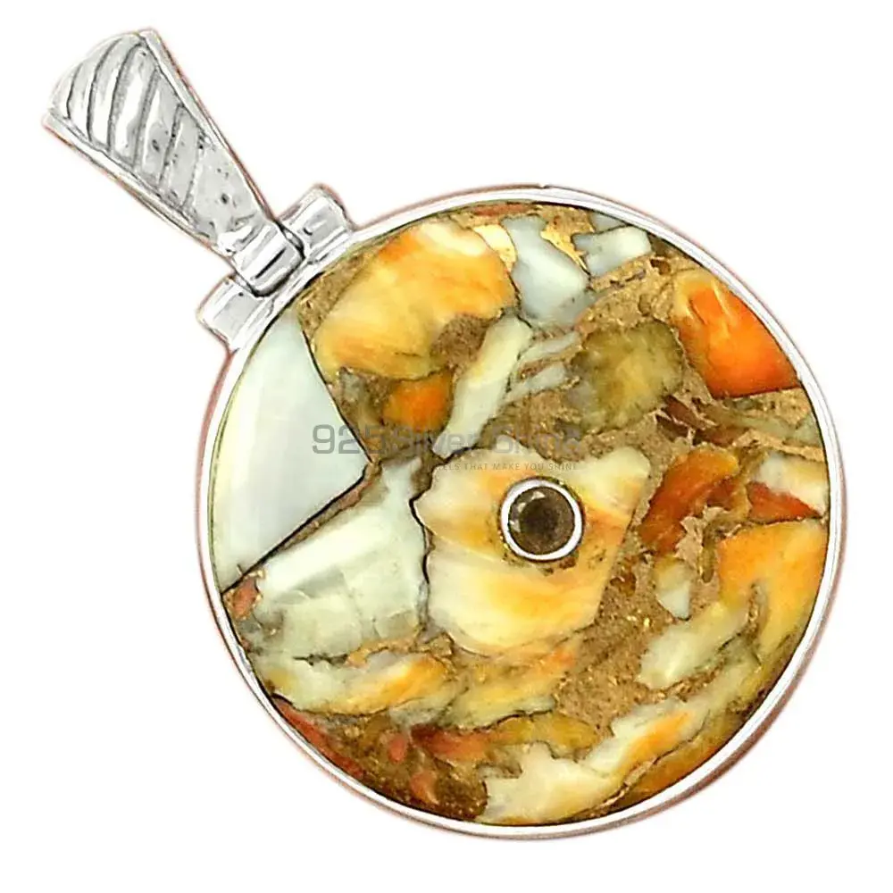 Multi Gemstone Pendants In 925 Solid Silver Jewelry 925SP70-1