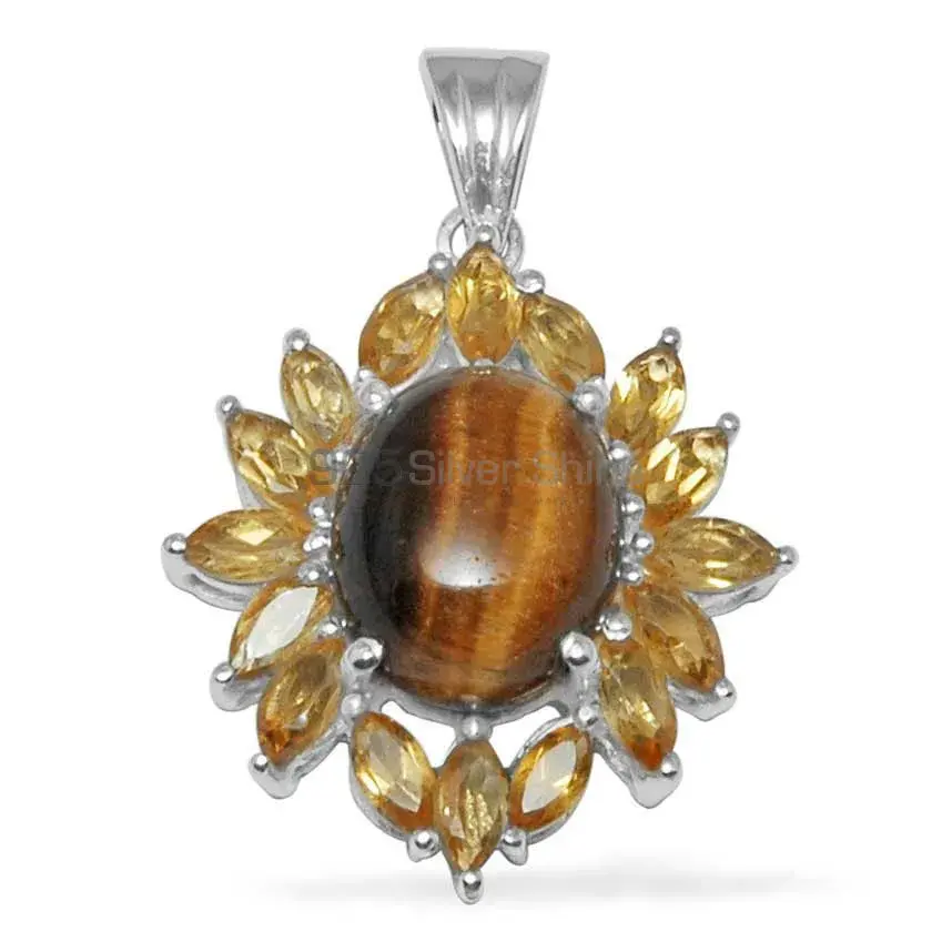 Multi Gemstone Pendants In 925 Fine Silver Jewelry 925SP1455_0