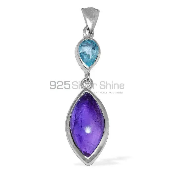 Multi Gemstone Pendants In 925 Fine Silver Jewelry 925SP1505_0
