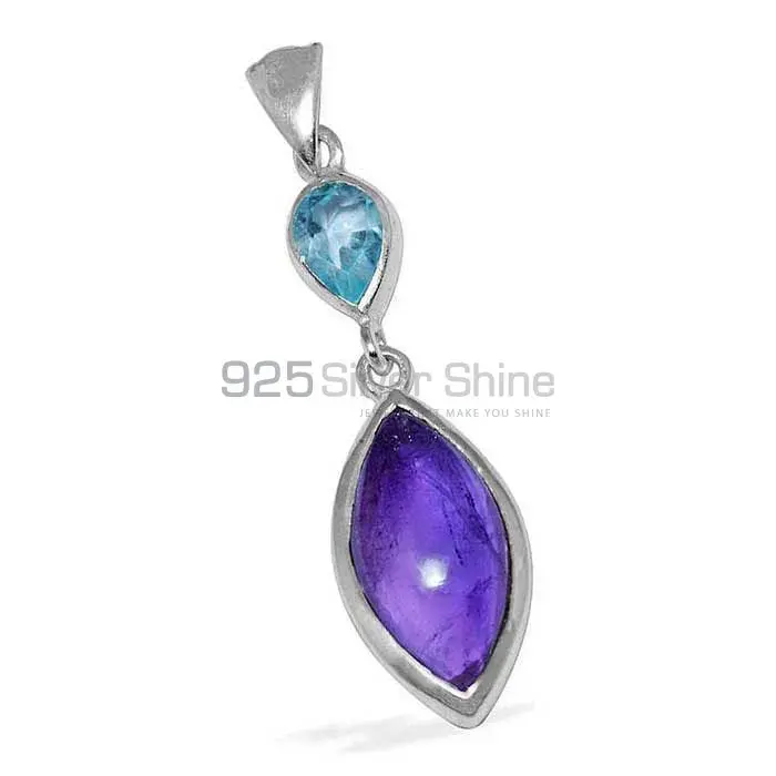Multi Gemstone Pendants In 925 Fine Silver Jewelry 925SP1505_1