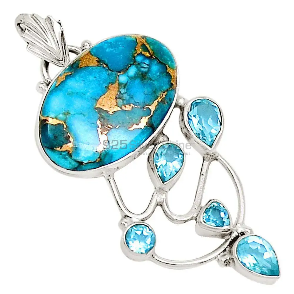 Multi Gemstone Pendants In 925 Fine Silver Jewelry 925SP29-1_0